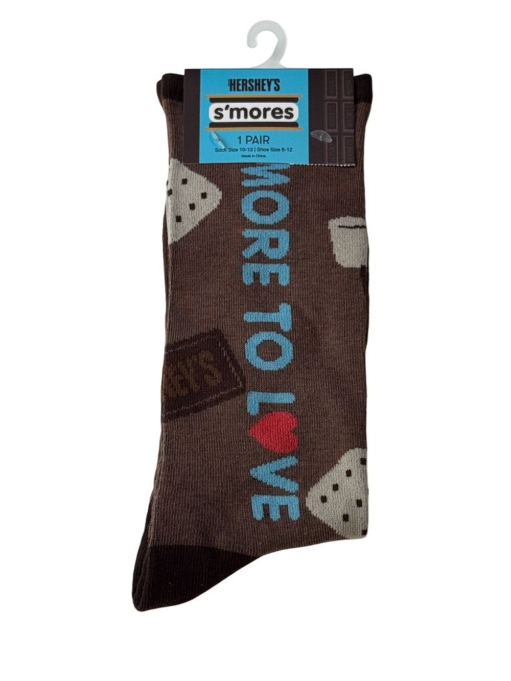 Hersheys Smores Crew Socks Mens 10-13 Brown Campfire Novelty NWT